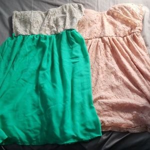 3/$10      2 mini tube top like dresses